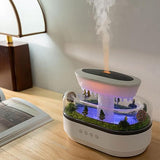 Load image into Gallery viewer, Plastic Musical Rain Drops Aroma Diffuser Humidifier for Home (with Inbuilt Soothing Music, Multi-Colour LED, 6 Inches Height, 250ml Tank) - White
