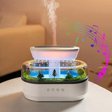 Load image into Gallery viewer, Plastic Musical Rain Drops Aroma Diffuser Humidifier for Home (with Inbuilt Soothing Music, Multi-Colour LED, 6 Inches Height, 250ml Tank) - White