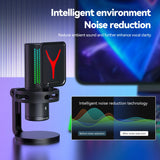 Load image into Gallery viewer, Gaming Microphone Professional Condenser Mic PC Laptop Computer Mike RGB USB Wired Studio Streaming Podcast Gamer Karaoke PC Kit